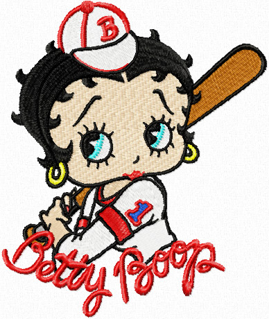 Betty Boop One Team, One Goal machine embroidery design